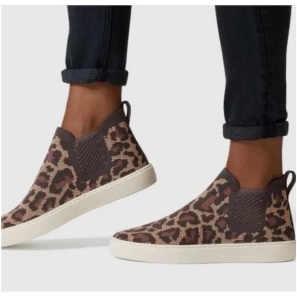 Rothy's Chelsea Boot 'Wildcat' Women's 10 Leopard Print Slip On Bootie Sneaker - Picture 1 of 8